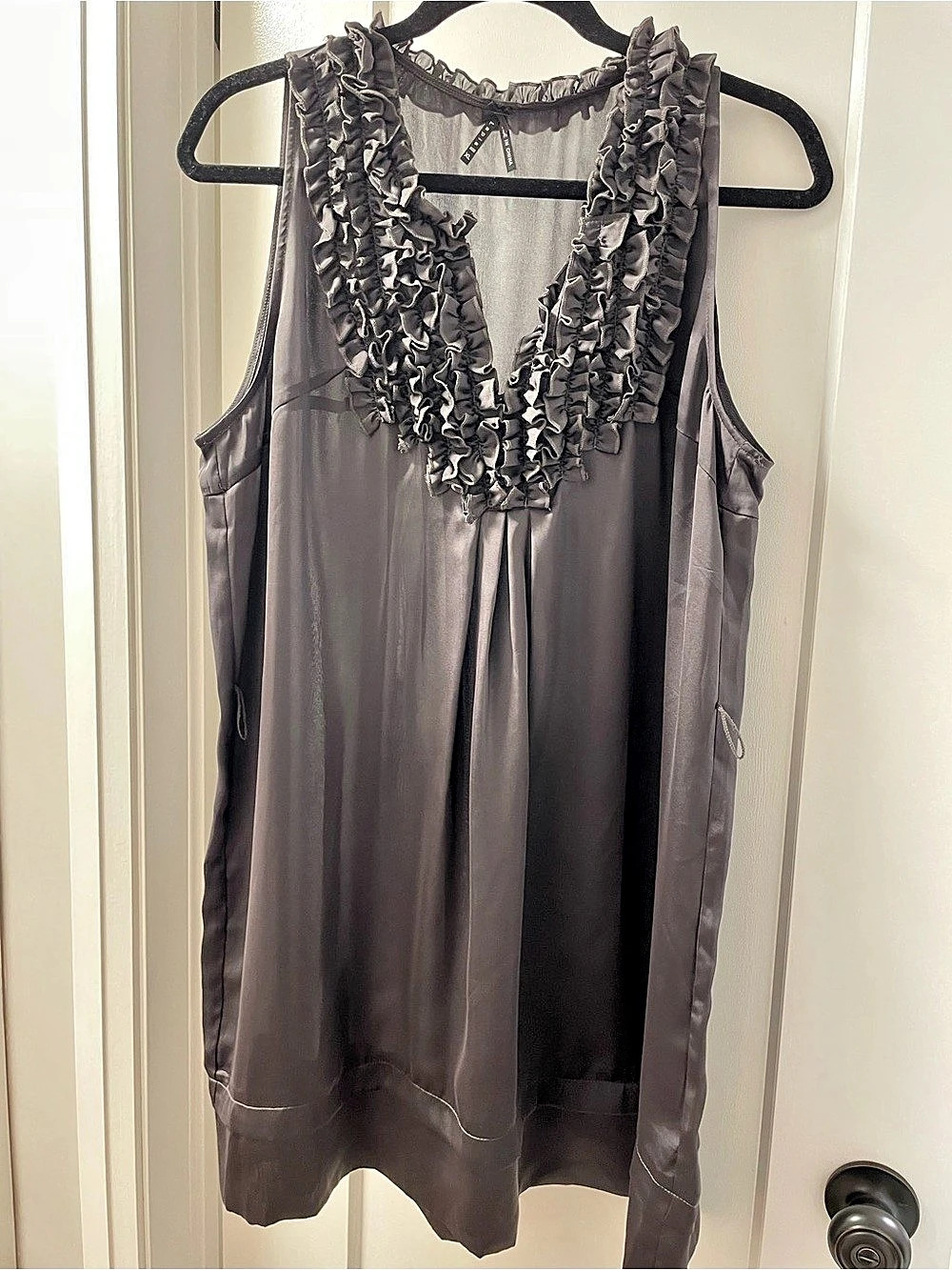 Lapis Brand Ruffle Neck Tunic Gray - Picture 3 of 7